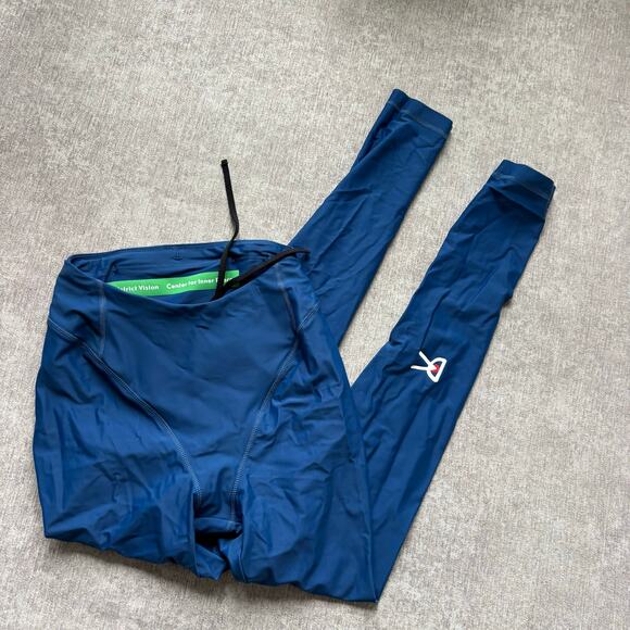 District Vision Pants - District Vision Blue Compression Running Leggings